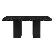 Black 5-piece dining table set from Global Furniture USA, includes table and matching chairs in a modern dining room style.