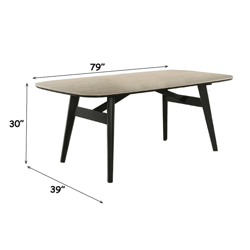 Lark - Dining Table - Travertine / Black - R&R Furniture Gallery (Fountain Valley, CA)