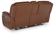 Healy Pier - Power Reclining Loveseat With Console / Adj Headrest - Chocolate - R&R Furniture Gallery (Fountain Valley, CA)