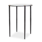 Wren - Round Marble Accent Table - Bronze / White