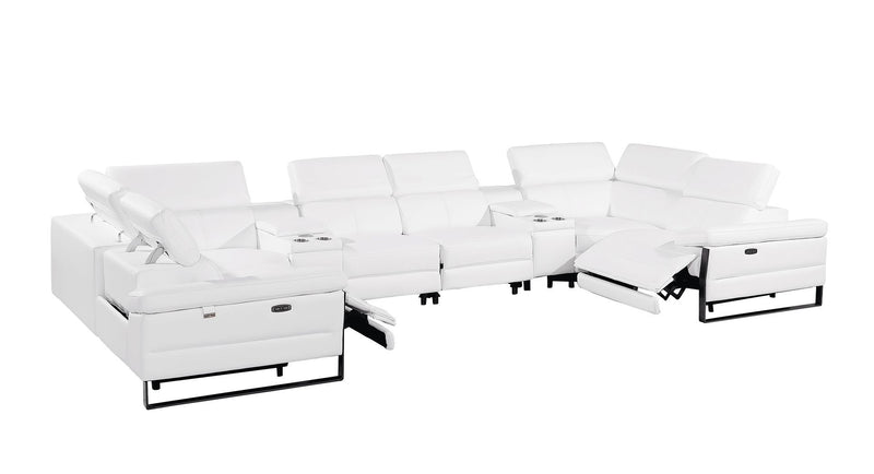 1246 - 8-Piece U-Shaped Modular Power Reclining Sectional With 2 Power Recliners And Power Headrests