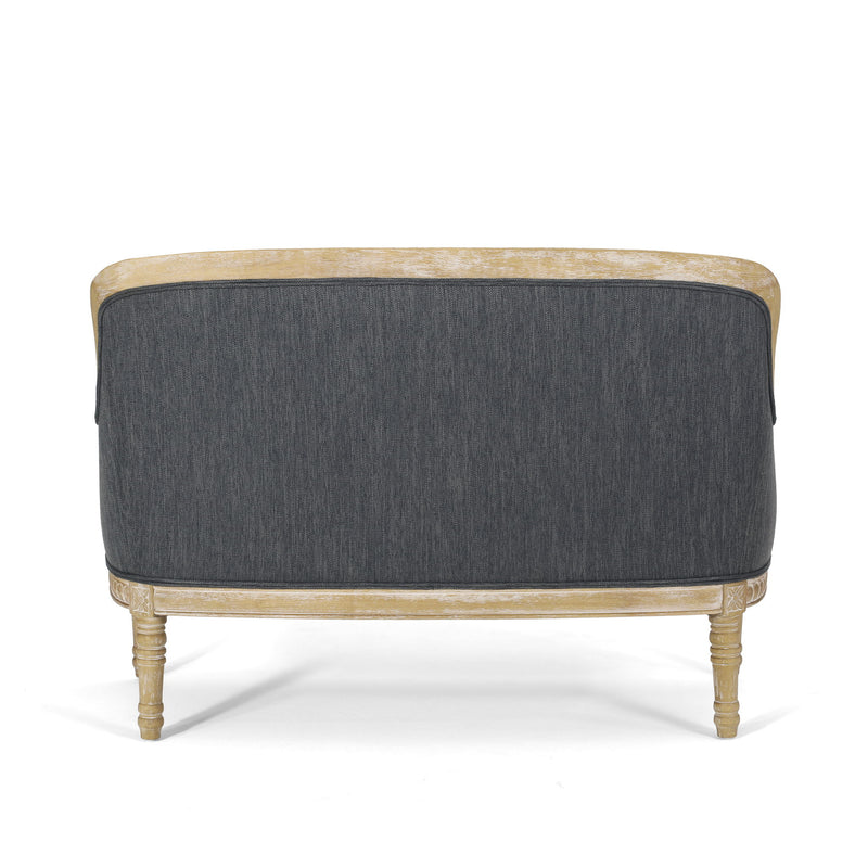 Noble House Inspired Style stationary loveseat with plush upholstery and modern design, shown in a cozy living room setting.