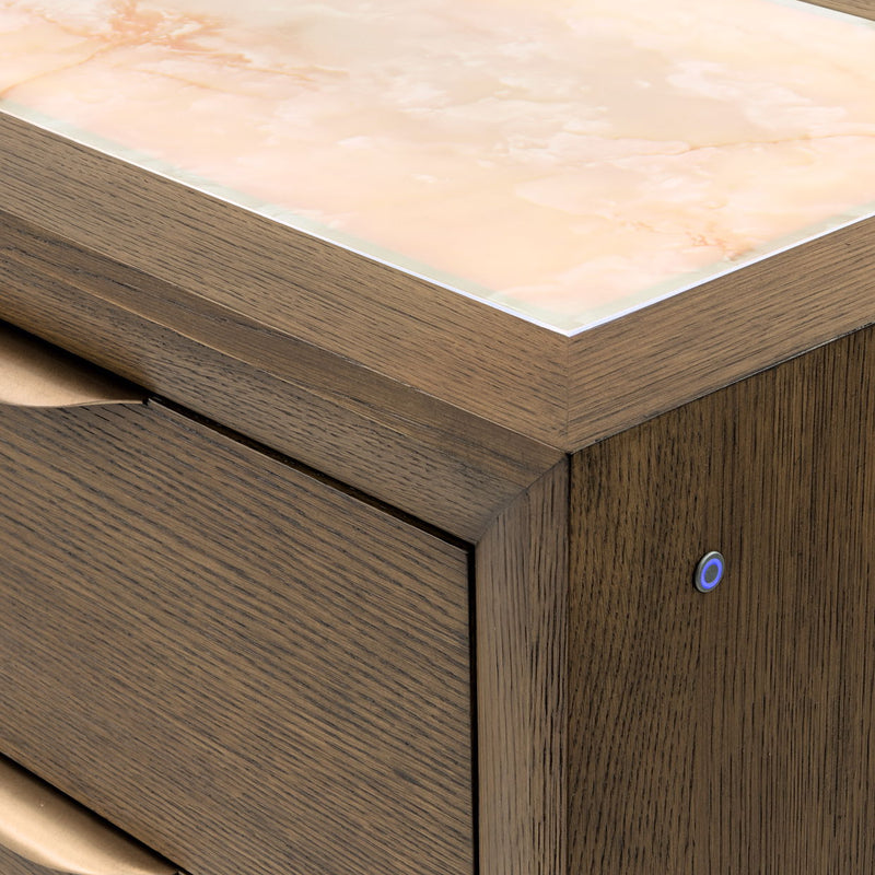 Portrait - 5-Drawer Chest With LED Lights - Sienna Brown - R&R Furniture Gallery (Fountain Valley, CA)