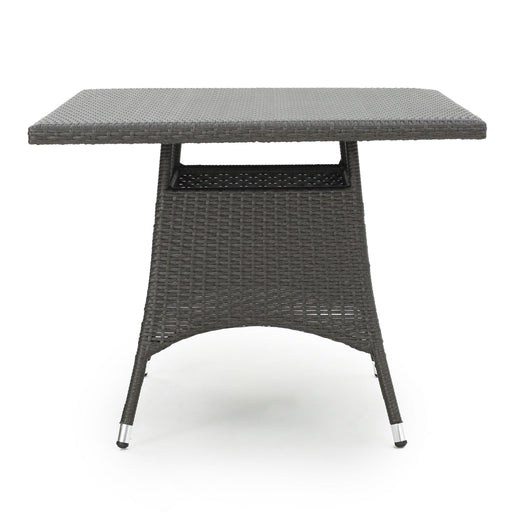 Outdoor Rattan Square Dining Table With 4 Legs - Gray - R&R Furniture Gallery (Fountain Valley, CA)