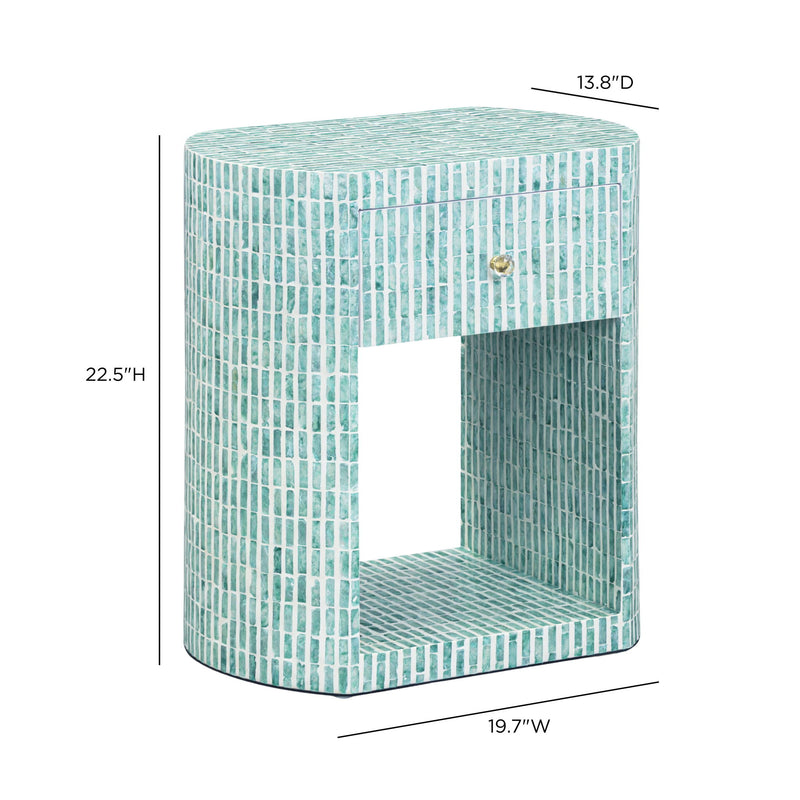 Prim - Capiz Shell Nightstand - Blue