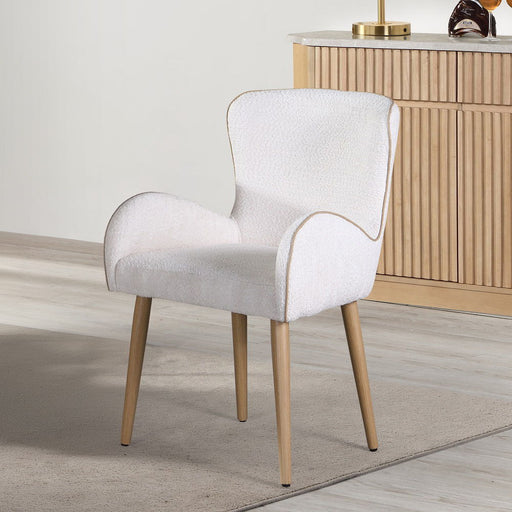 Adalynn - Side Chair (Set of 2) - Beige Boucle & Oak - R&R Furniture Gallery (Fountain Valley, CA)