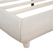 Upholstered Platform Bed With Thick Solid Frame And Stylish Curve-Shaped Design - R&R Furniture Gallery (Fountain Valley, CA)
