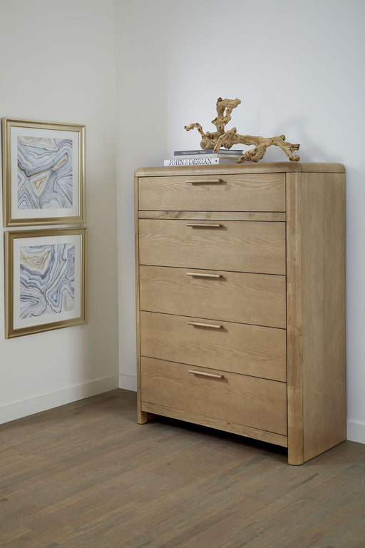 Furano Five Drawer Ash Wood Chest in Ginger - R&R Furniture Gallery (Fountain Valley, CA)