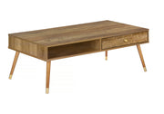 Coffee Table, Accent, Cocktail, Rectangular, Storage, Living Room, Wood Legs, Mid Century - Walnut - R&R Furniture Gallery (Fountain Valley, CA)