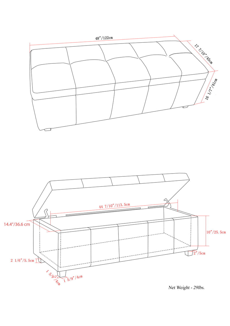 Castleford - Contemporary Storage Ottoman - R&R Furniture Gallery (Fountain Valley, CA)