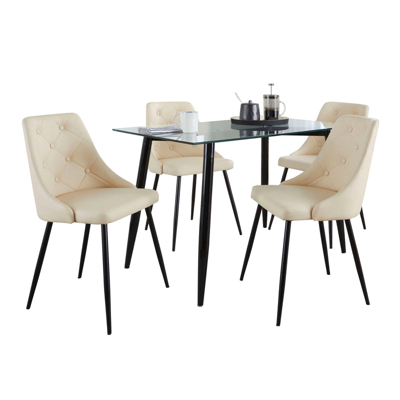 Lumi Source Clara Giovani 5-piece contemporary dining set with sleek table and matching chairs for modern dining rooms.