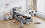 Upholstered Platform Bed With A Hydraulic Storage System - R&R Furniture Gallery (Fountain Valley, CA)