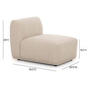 Sylvie - Armless 1-Seater - Cream - R&R Furniture Gallery (Fountain Valley, CA)