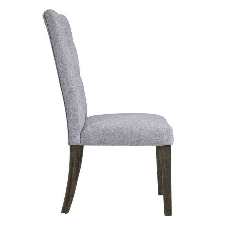 Merel - Side Chair (Set of 2) - Gray Linen & Gray Oak - R&R Furniture Gallery (Fountain Valley, CA)