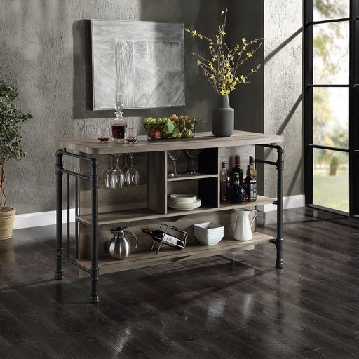 Edina - Counter Height Table - Antique Oak & Sandy Gray - R&R Furniture Gallery (Fountain Valley, CA)