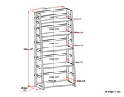 Simpli-Home Acadian handcrafted ladder shelf bookcase with multiple wooden shelves and a natural finish, ideal for stylish storage.