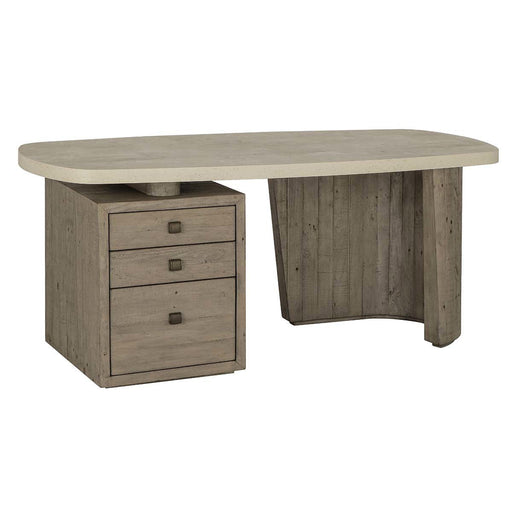 Angus - Solid Wood Desk - Antique White / Distressed Gray - R&R Furniture Gallery (Fountain Valley, CA)