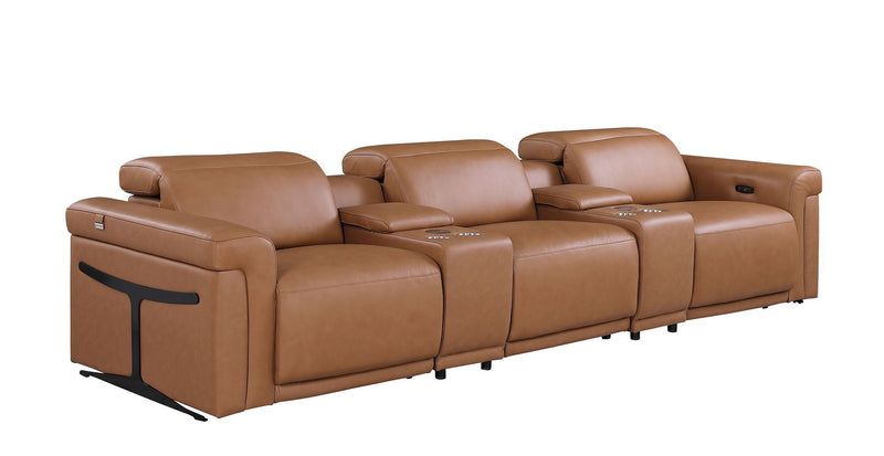 1126 - 8-Piece Modular Power Reclining Sofa & Loveseat Set In With 5 Power Recliners & Power Headrests