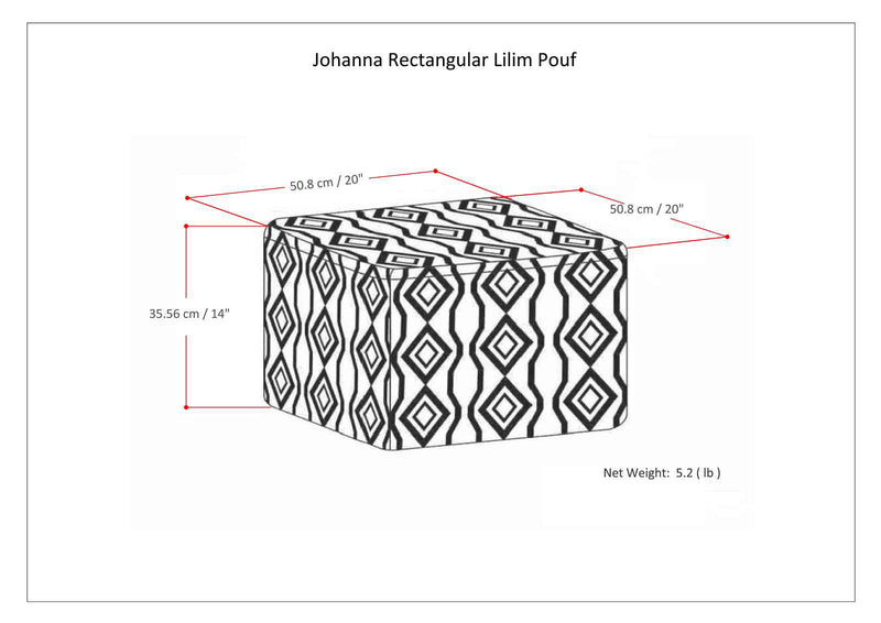 Johanna - Handcrafted Square Pouf - R&R Furniture Gallery (Fountain Valley, CA)