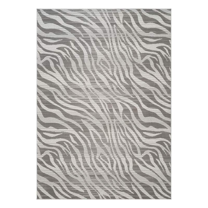 Geometrix - 5'3" X 7'3" Area Rug Geometric & 3D Effect - Ivory / Gray - R&R Furniture Gallery (Fountain Valley, CA)