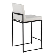 Lumi Source Fuji contemporary modern high back counter stool set with sleek design and dark wooden finish