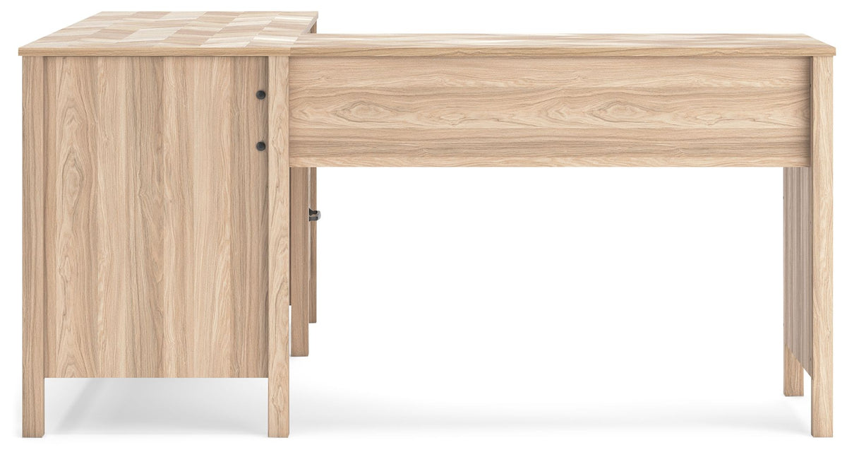Battelle - 60" Home Office Desk With Return - Tan - R&R Furniture Gallery (Fountain Valley, CA)