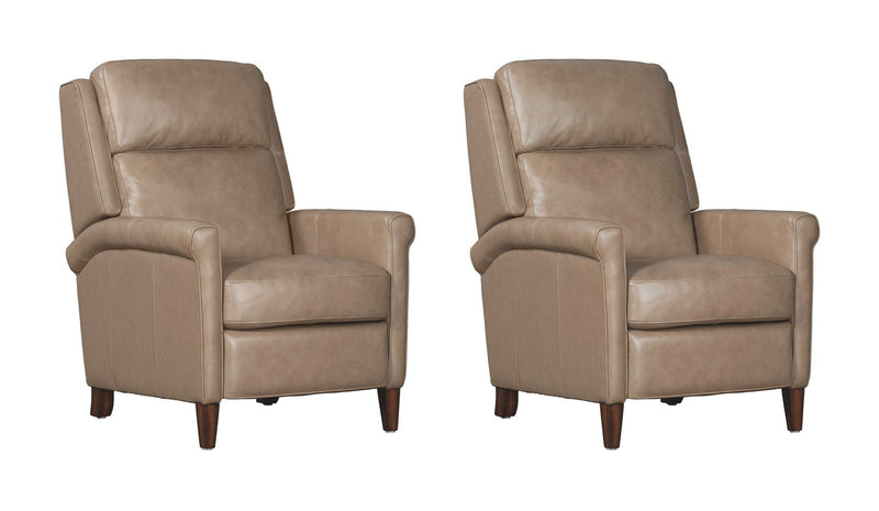 Parker Living Northfield Power Cordless High Leg Recliner in a modern fabric with plush cushioning and high wooden legs.