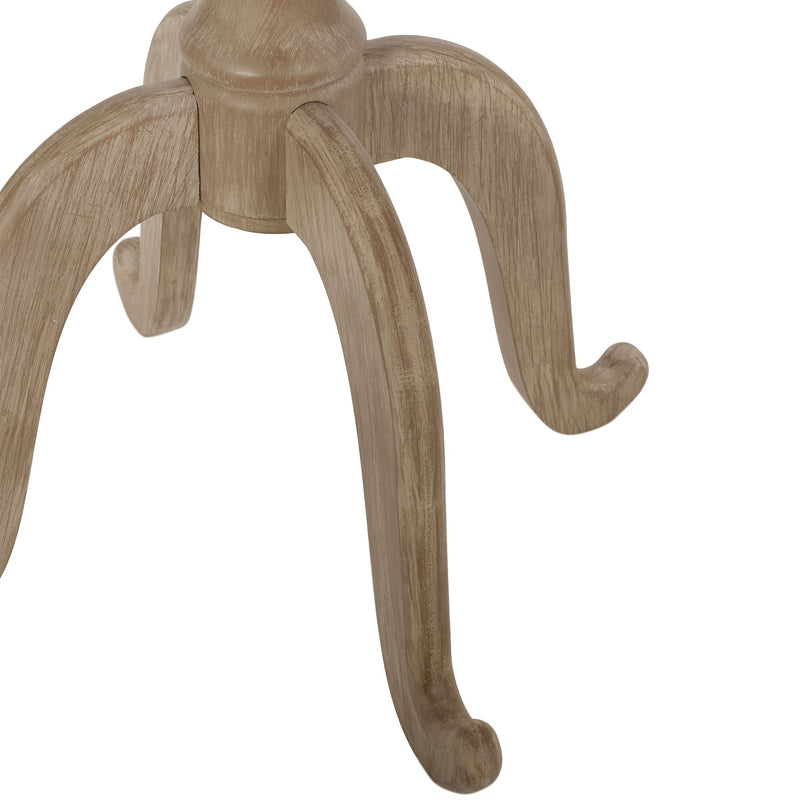 Noble House French Country accent table with spider leg design in natural wood and white finish, showcasing elegant, vintage-inspired decor.