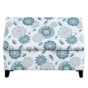 Luxury Storage Ottoman With Floral Patterned Fabric, Soft-Close Hinges, Multi Functional - R&R Furniture Gallery (Fountain Valley, CA)