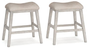 Skempton - Upholstered Stool (Set of 2) - White - R&R Furniture Gallery (Fountain Valley, CA)