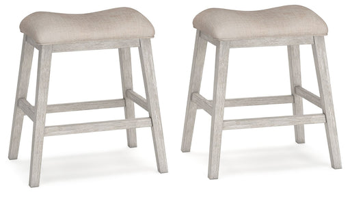 Skempton - Upholstered Stool (Set of 2) - White - R&R Furniture Gallery (Fountain Valley, CA)