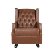 Moss - Upholstered Rocking Recliner With Diamond Tufting And Wingback - Light Brown - R&R Furniture Gallery (Fountain Valley, CA)