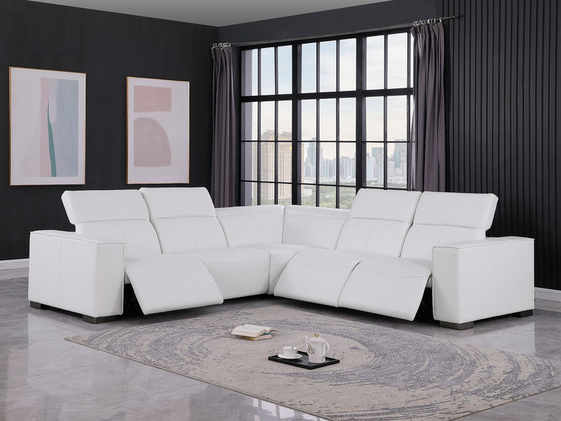 1208 - Leather Reclining Set (Sofa & Loveseat With 4 Power Recliners)