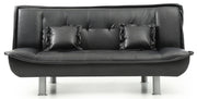 Glory Furniture Lionel sofa bed futon in neutral fabric, showcasing its compact, versatile design for living room or guest space.