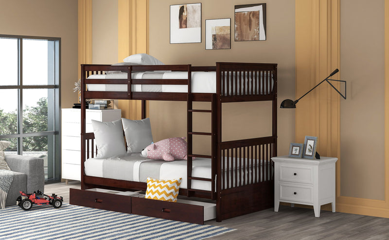 Bunk Bed With Ladders And 2 Storage Drawers - R&R Furniture Gallery (Fountain Valley, CA)