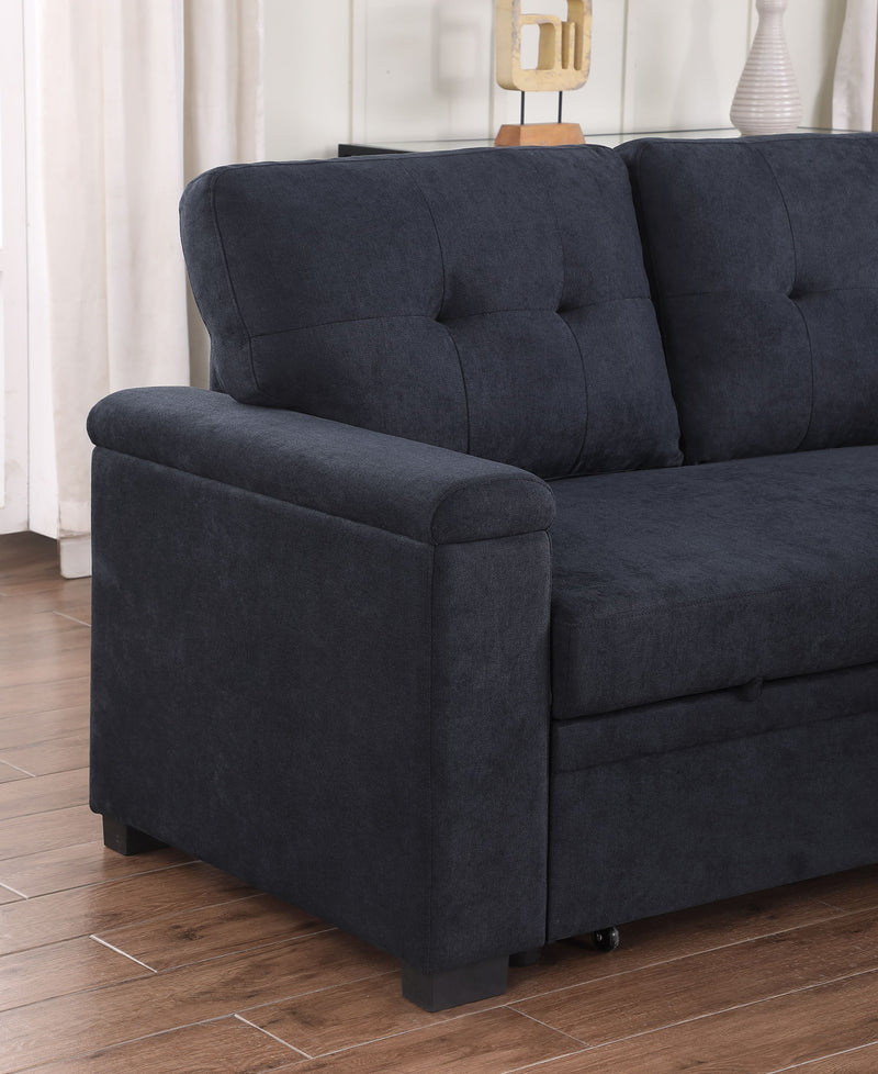 Lucca II - 84.5"W Reversible Sleeper Sectional Sofa with Storage Chaise - R&R Furniture Gallery (Fountain Valley, CA)