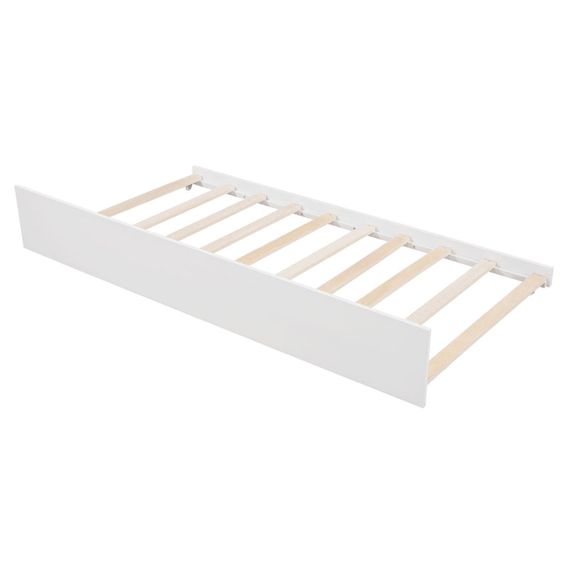 Twin Size Classic House Bed With Twin Size Trundle - White - R&R Furniture Gallery (Fountain Valley, CA)