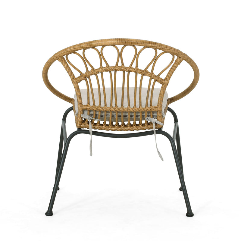 Set of two Noble House Banya chairs in light brown with wooden legs, modern design for dining or living spaces.