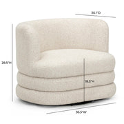 Astor - Heavy Boucle Swivel Hotel Lounge Chair - Cream - R&R Furniture Gallery (Fountain Valley, CA)