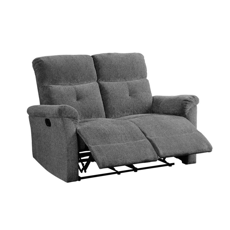 Treyton - Motion Loveseat - Gray Chenille - R&R Furniture Gallery (Fountain Valley, CA)