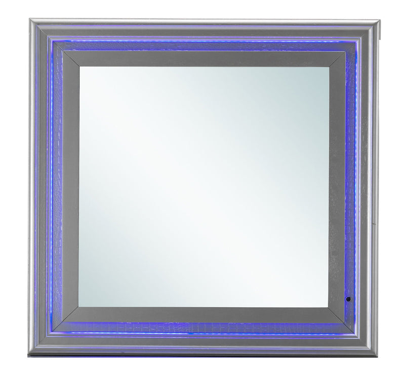 Elegant Lorana transitional LED mirror by Glory Furniture featuring a sleek design and integrated LED lighting for modern decor.