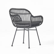 Outdoor Rattan Accent Chair With Metal Legs - R&R Furniture Gallery (Fountain Valley, CA)