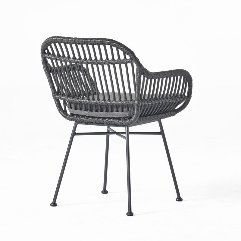 Outdoor Rattan Accent Chair With Metal Legs - R&R Furniture Gallery (Fountain Valley, CA)