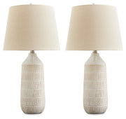 Willport - Ceramic Table Lamp (Set of 2) - Off White - R&R Furniture Gallery (Fountain Valley, CA)
