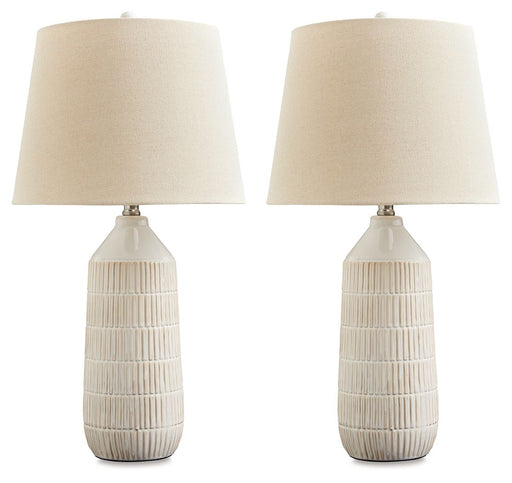 Willport - Ceramic Table Lamp (Set of 2) - Off White - R&R Furniture Gallery (Fountain Valley, CA)
