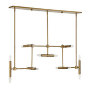 Uttermost 14 Light Modern Linear Pendant in gold, showcasing sleek pendant lighting with a contemporary design and clean lines.