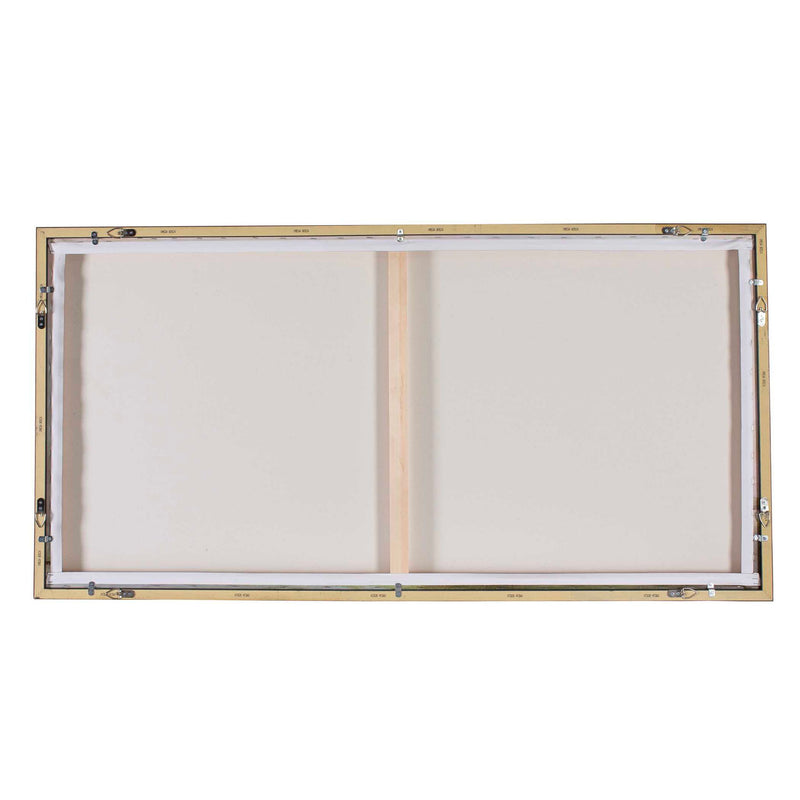 Hazy Lake - Framed Landscape Art - Gold / Gray / Green / Light Blue