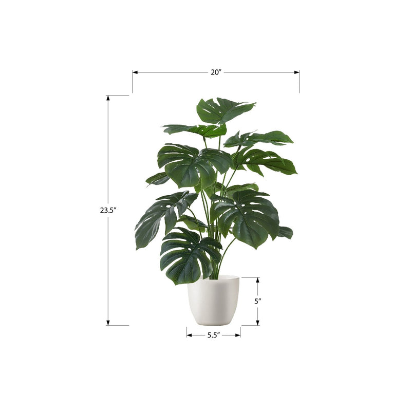 Artificial Monstera plant from 8th Street with lush green leaves and realistic foliage for home or office decor.