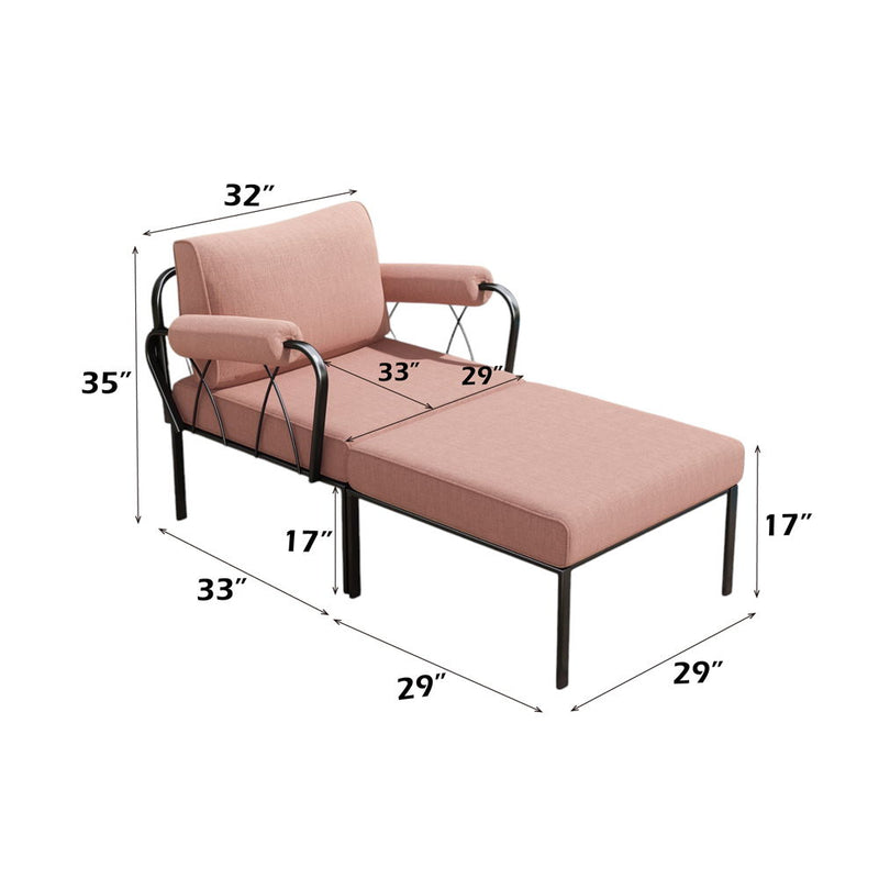 Rajni - Patio Arm Chair - Pink Fabric & Black - R&R Furniture Gallery (Fountain Valley, CA)