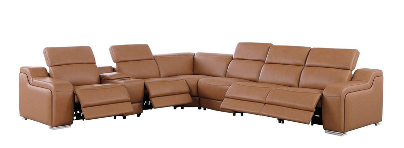 1116 - 7-Piece L-Shaped Sectional Sofa In With 4 Power Recliners & Power Headrests